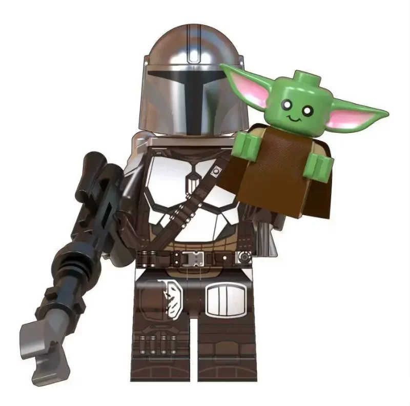 Din Djarin with Baby Yoda Star Wars Minifigure Custom